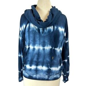Young Fabulous & Broke Hoodie XS Blue Cropped Tie Dye Dolman Sleeve Tie Street